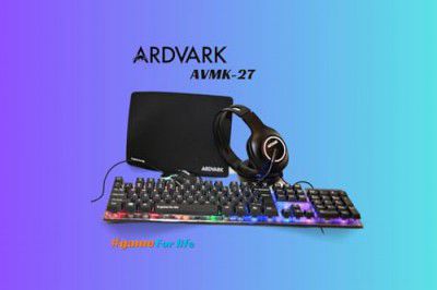 ARDVARK AVMK-27, 4 in 1 Combo | Gaming Keyboard and Mouse Combo, RGB Backlit Wired Gaming Mouse and Keyboard, Mouse pad, Gaming Headset, Gamer 4 in 1 Bundle for PC PS4 PS5 and Xbox.