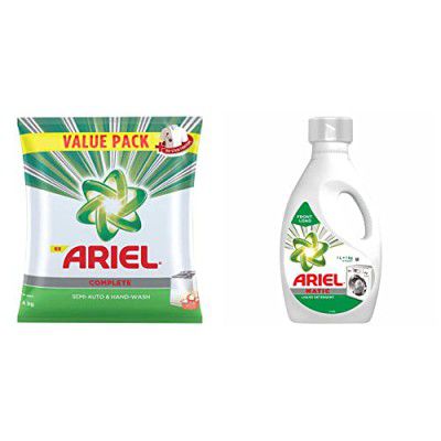 Ariel Complete Detergent Washing Powder- 4Kg Value Pack & Ariel Matic Liquid Detergent, Front Load, 1 Litre, Pack Of 1