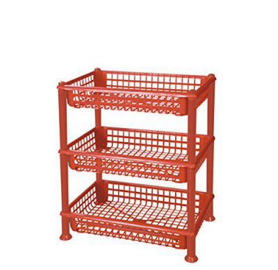 Aristo EZEE 3 Layer Plastic Rack for Kitchen, Offices, Home, Hospitals, Schools, Doctors, Beauty Parlour, Saloons, Color May Vary (40.5 x 26.5 x 44.5cm)