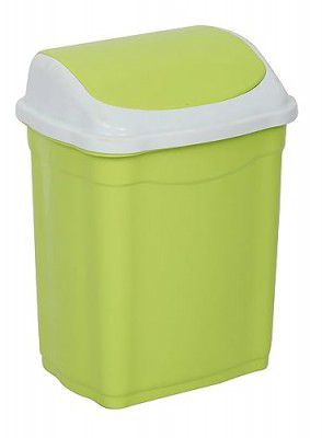 ARISTO Plastic Swing Lid Small Dustbin 16 Litre Green (29.3 x 22.5 x 40.5 CM)