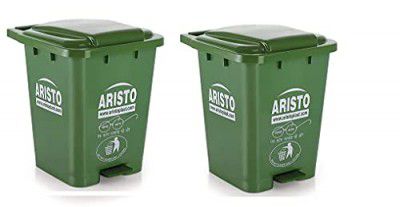 ARISTO Step-On Plastic Pedal Garbage Waste Dustbin 45 LTR (Green + Green) Combo