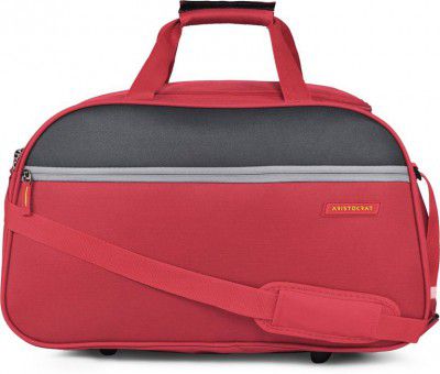 ARISTOCRAT  41 L Hand Duffel Bag - Enigma 52 CM Polyester Softsided Cabin size 2Wheels Duffle Bag - Red - Red - Large Capacity