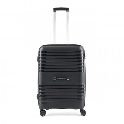 Aristocrat Harbour 66cm Polypropylene Hardsided Medium Size 8 Wheels Black Suitcase