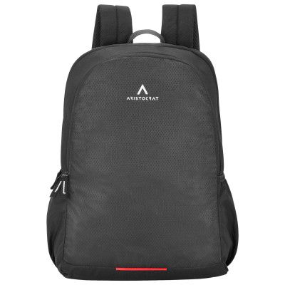 Aristocrat Marco Polyester Laptop Backpack for 17 Inch Laptop (26 L, Side Fabric Pockets, Black)