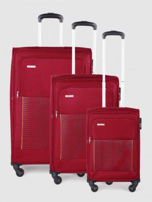 Aristocrat Printed Set Of 3 Large Medium & Small Trolley Suitcases