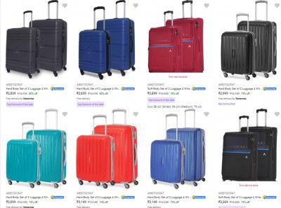 (Pack of 2) Aristocrat Suitcases Starts ₹2849