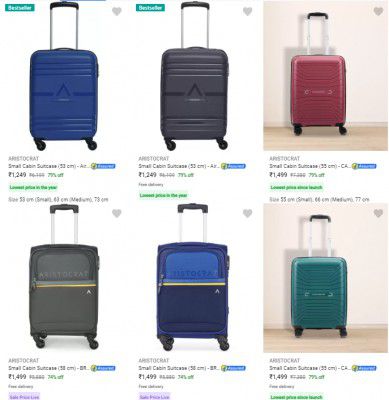 Aristocrat Suitcases Starts ₹1099 | Upto 97% Off