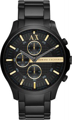 Armani Exchange Smart Black Dial Black Colored Strap Analogue Mens Watch