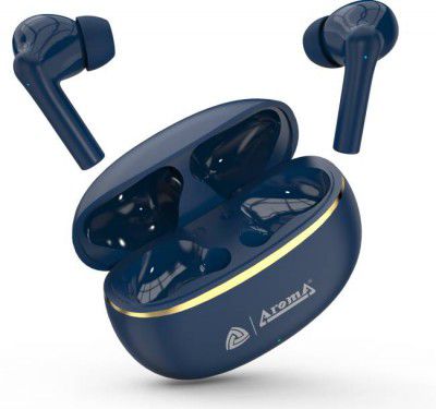 Aroma NB140 Jaguar 50 Hours* Playtime|Deep Bass|Fast Charging Earbuds Bluetooth Headset  (Blue, True Wireless)