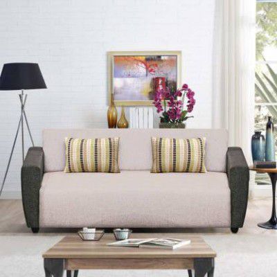 ARRA Azure Three Seater Brown Fabric 3 Seater Sofa