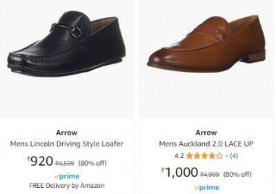 Arrow Mens Formal & Lofers Shoes Upto 80% Off