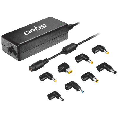 Artis 65Watt Universal Laptop Adapter with 8 Interchangeable Connector pins (Power Cord Included) Compatible with Dell/HP/Lenovo/ASUS/Acer/Samsung/Compaq/IBM/Toshiba