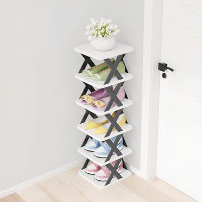 Arto Space Organizer Multi-Purpose 6 Layer Folding Shoe Rack, Stackable Shelf, Space-Saving, Easy Assembly and Stable in Structure, Corner Storage Organizer