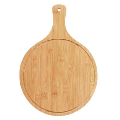 ArtRight Natural Bamboo Wood Chopping Cutting Board Round with Handel (44x29cm (Round with Handel))