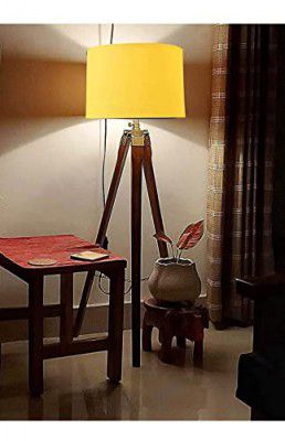 AS Wooden Antique Tripod Table Lamp Stand with Shade Headh