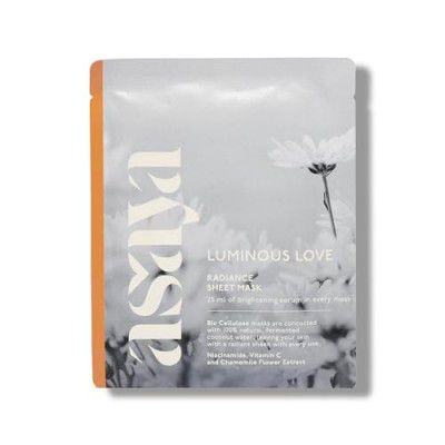 Asaya Radiance Face Sheet Mask for Brightening | Bio cellulose Sheet Mask for Dull, Uneven Skin | Niacinamide, Vitamin C & Chamomile Flower Extract | Adds Glow | Made in Korea | All Skin Types