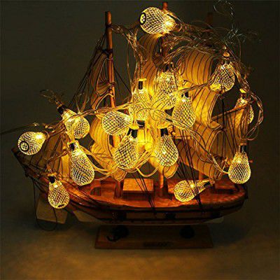 ascension 16 3.2 Meter Metal Bulb Shape String Lights Indoor Outdoor Decorative Fairy Lights Curtain for Patio, Gardens, Bedroom, Dorm Room, Wedding, Halloween Christmas Party