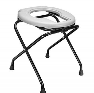 ASR Surgical® Folding Elderly Disabled Men and Pregnant Women Stainless Steel Shower and Bathing Room Mobile Commode Chair