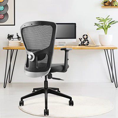 ASTRIDE Ryzen Ergonomic Mid Back Office Chair with 2-D Adjustable PU Armrest