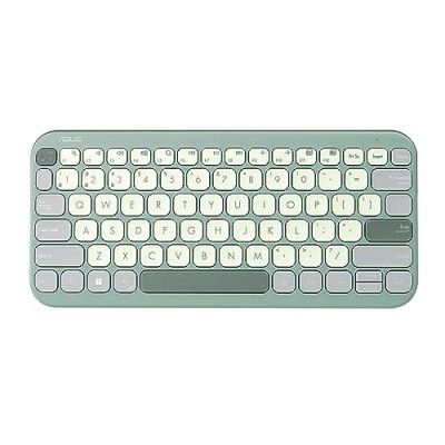 ASUS Marshmallow KW100 Keyboard, Supports Up to 3 Devices, 1.6mm Key Travel, Scissor Keys, Compact & Lightweight Keyboard (Color - Green Tea Latte)