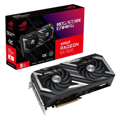 ASUS ROG Strix Radeon™ RX 7600 OC Edition 8GB GDDR6 Graphics Card (PCIe 4.0, 8GB GDDR6, HDMI 2.1, DisplayPort 1.4a, Axial-tech Fans, Dual BIOS, GPU Tweak III)