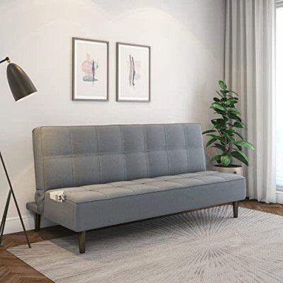 @home by Nilkamal Frisco Fabric Sofa Cum Bed in Dark Grey Finish