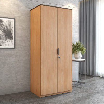 @home by Nilkamal Milford 2 Door Engineered Wood Wardrobe Without Mirror