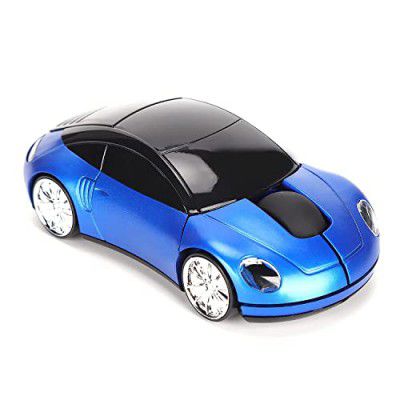 atdaraz Wireless Mouse Mini Car Shape Professional Optical Positioning with USB Receiver for Laptop for Computers for Office(Blue)