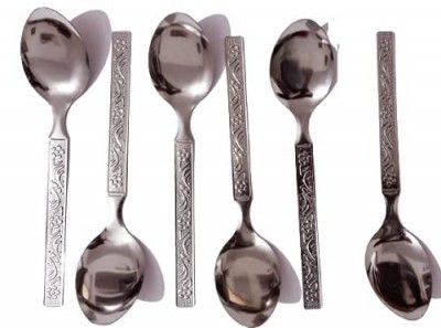 ATEVON Stainless Steel Table Spoon for Tea, Coffee, Sugar, Condiments & Spices - Set of 6 (Contains 6 Table Spoons)