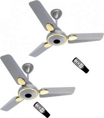 Atomberg Efficio+ 5 Star 900 mm 3 Blade Ceiling Fan  (BLDC Motor with Remote | Sand Grey | Pack of 2)