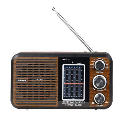 AUDIOEX Retro 8-Band Radio with USB/SD/AUX Line in/Bluetooth Speaker