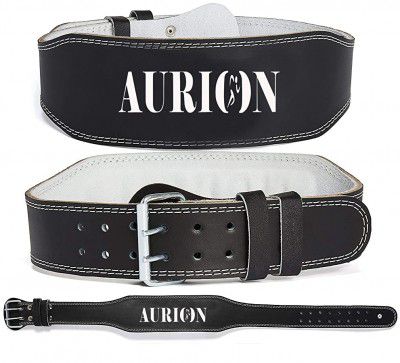 Aurion 4inch Waist Belt Genuine Leather Exercise Weight Lifting Belt For Gym