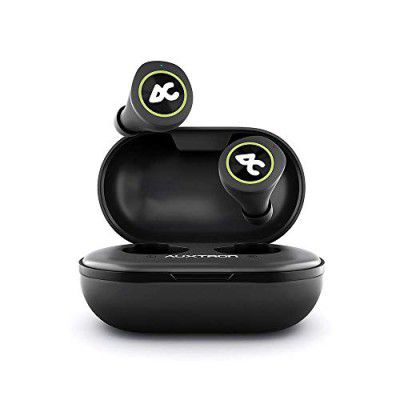 Auxtron AirBolt 505 True Wireless (TWS) Earbuds - Bluetooth 5.0, Full Touch Earphones, IPX5 Water Resistant, HD Stereo Sound, High Bass, InBuilt MIC, Upto 36 Hours Playtime with Charging Case (Green +