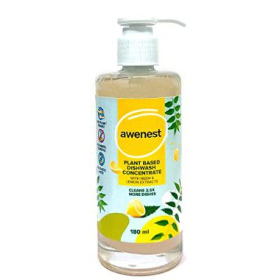 awenest 100% Plant Based Dishwash Concentrate | 180 ml = 450 ml of regular dishwash 