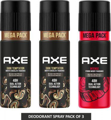 AXE Dark Temptation and Intense Deodorant Spray - For Men (645 ml, Pack of 3)