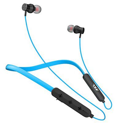 AXL NB06 Bluetooth 5.0 in Ear Wireless Headphones with 12 Hours Playback, IPX4 Splash Resistant Magnetic Earbuds, Bass Boost Drivers, HD Stereo Sound and Ergonomic Light Weight Design (Blue)