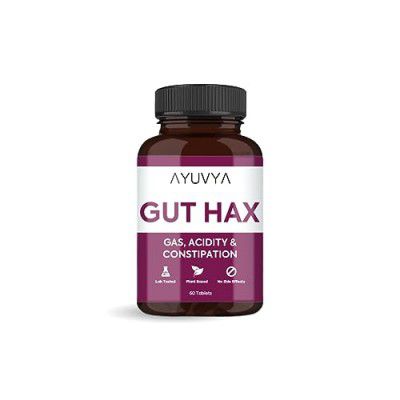 Ayuvya Gut Hax | Ayurvedic Gas Relief Tablets | Gas Control Supplement | Natural Digestive Aid | Reduce Bloating & Flatulence | 60 Digestion Support Tablets