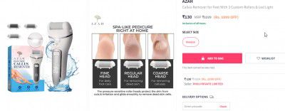 AZAH Callus Remover for Feet With 3 Custom Rollers & Led Light