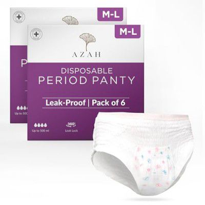 AZAH Disposable Period Panties For Women (M-L Pack of 12) | Leak Proof Disposable Panties After Delivery