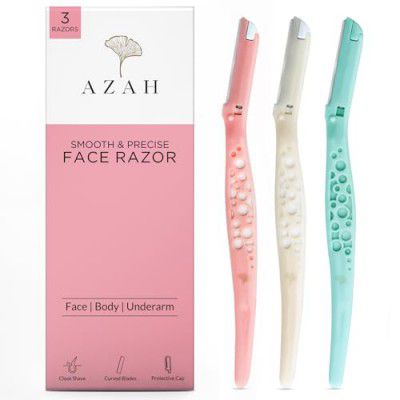 Azah Facial Hair Removal for Women | Face Razor Women Facial Hair | Facial Face & Eyebrow Razor for Women | Pack of 3