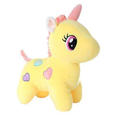 Babique Unicorn Teddy Bear Plush Soft Toy Cute Kids Birthday Animal Baby Boys/Girls (25 cm, Yellow)