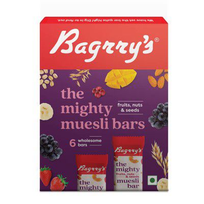 Bagrry's Mighty Muesli Bar - Fruits, Nuts & Seeds | Energy Bar | 210 g Pack (35 g X 6 Bars)