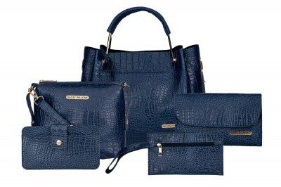 Bagsy Malone Women's Handbag (Set of 5, Croco Blue)