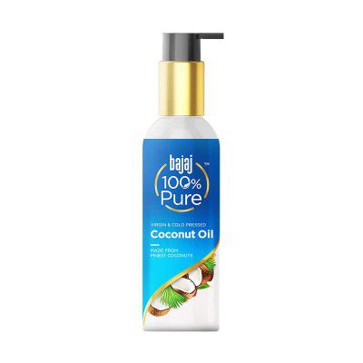 Bajaj 100% Pure Coconut Oil | Virgin & Cold Pressed |Repairs Damaged Hair & Moisturizes Skin I 200ML