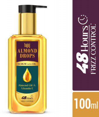 BAJAJ Almond Drops Hair Serum with Almond Oil & Vitamin E for 48 hrs Frizz Control  (100 ml)