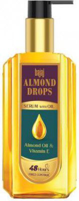 Bajaj Almond Drops Serum with Almond oil with Vitamin E, 48 hour frizz control (100 ml)