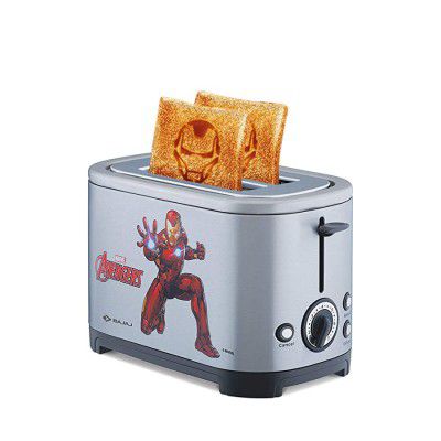 Bajaj Avengers 650W Pop-Up Toaster with Plate (Silver)