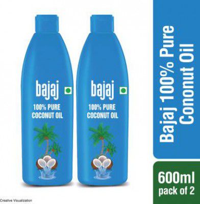 BAJAJ Coconut Oil 600ml Pack of 2 Hair Oil (1200 ml)