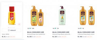 Upto 62% Off On BAJAJ CONSUMER CARE Products