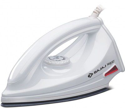 Bajaj DX-6 1000W Dry Iron with Advance Soleplate and Anti-bacterial German Coating Technology, White